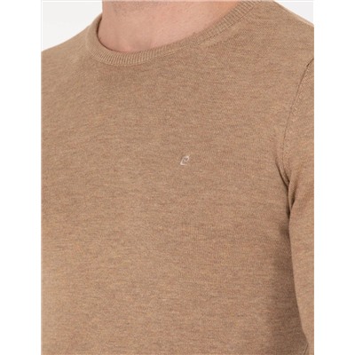 Camel Melanj Slim Fit Bisiklet Yaka Basic Triko Kazak