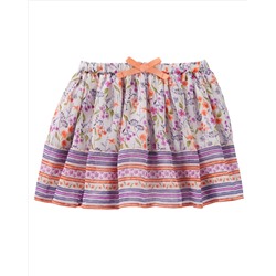 Printed Crinkle Chiffon Skirt
