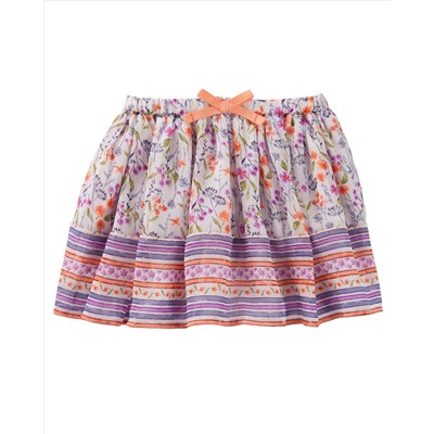 Printed Crinkle Chiffon Skirt