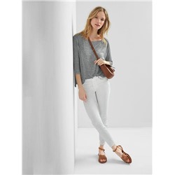 Softspun boatneck batwing top