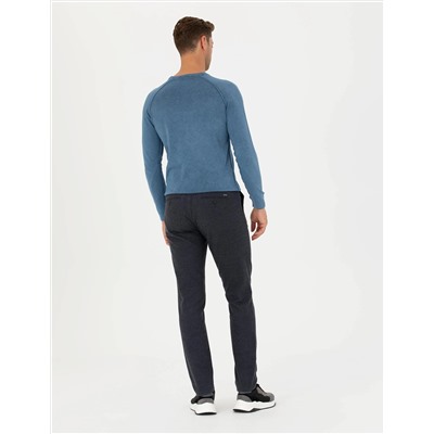 Antrasit Slim Fit Kanvas Pantolon