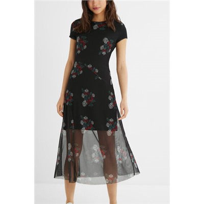 Vestido midi doble capa