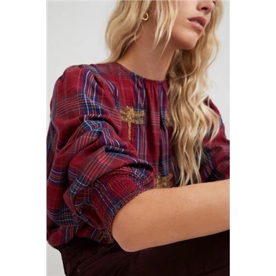Blusa loose tartán
