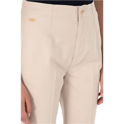 Kadın Taş Slim Flare Cropped Fit Kanvas Pantolon