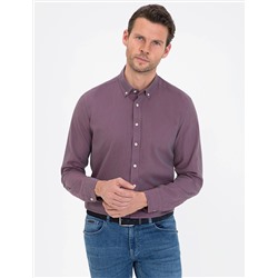 Mor Regular Fit Uzun Kollu Gömlek