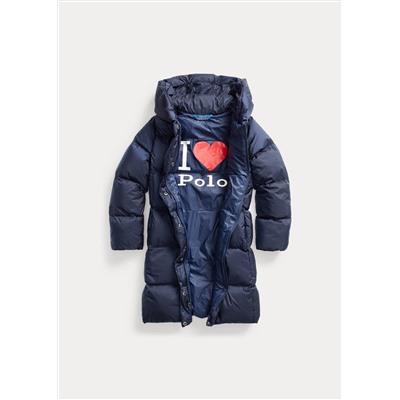 Girls 7-16 Quilted Hooded Down Coat