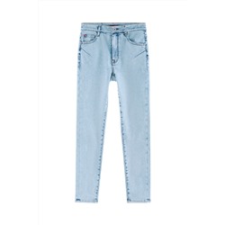 Vaquero skinny fit 7/8 de tiro alto Azul claro