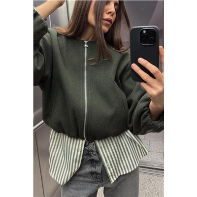 SOFT BOMBER JACKET WITH ELASTIC TRIMS