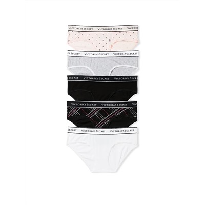 VICTORIA'S SECRET 5-Pack Logo Cotton Hiphugger Panties