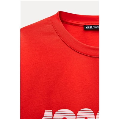 CROPPED T-SHIRT WITH SLOGAN