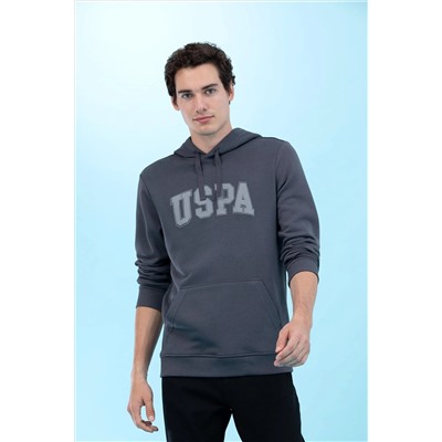 Antrasit Kapüşonlu Basic Sweatshirt