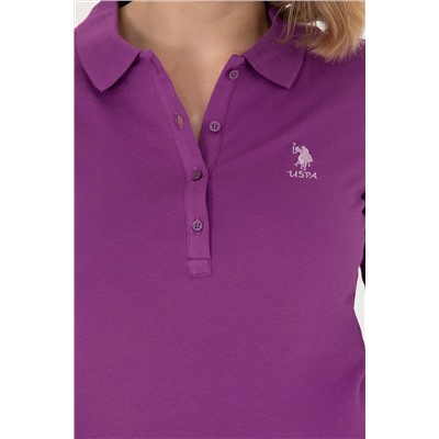 Kadın Violet Basic Polo Yaka Sweatshirt