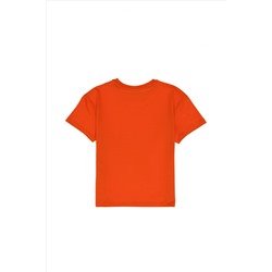 Erkek Çocuk Nar Çiçeği Oversize Bisiklet Yaka Tişört