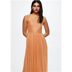 Vestido plisado lurex -  Mujer | MANGO OUTLET España