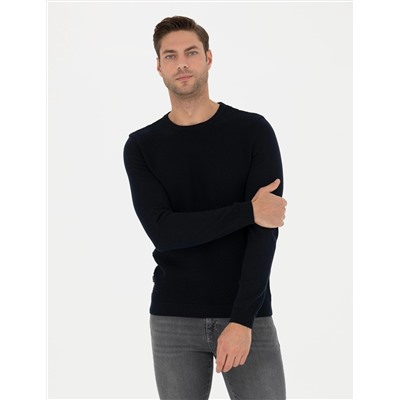 Açık Lacivert Slim Fit Kazak