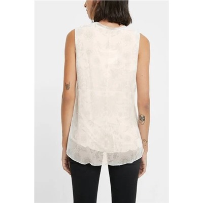 Camiseta floral sin mangas