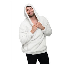 Толстовка мужская из овечьей шерсти оверсайз HOT TREND (с капюшоном, цвет Ваниль) цвет БЕЛЫЙ