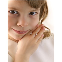 Серьги детские из золочёного серебра с фианитами 925 пробы 166з бесцветный