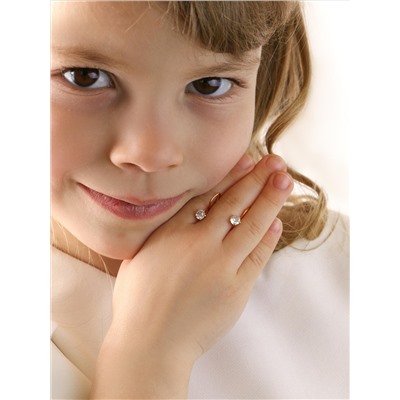 Серьги детские из золочёного серебра с фианитами 925 пробы 166з бесцветный