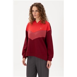 Kadın Bordo Kapüşonlu Sweatshirt