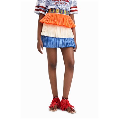 Falda mini flecos Stella Jean