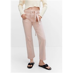 Jeans rectos detalle lazo -  Mujer | MANGO OUTLET España