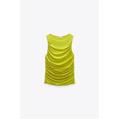 SLEEVELESS DRAPED TOP