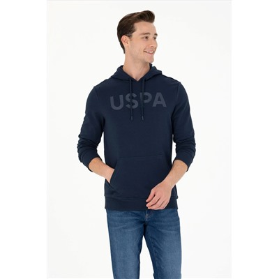 Erkek Lacivert Kapüşonlu Basic Sweatshirt