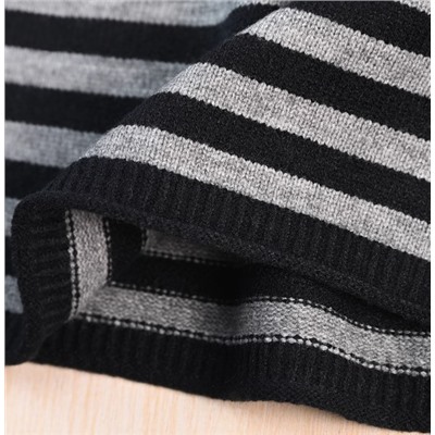 Элегантное полосатое вязаное платье без рукавов свободного кроя