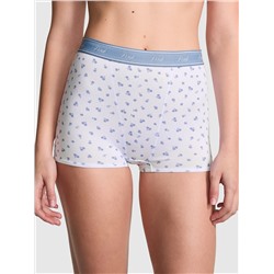 Logo Cotton Shimmer High-Waist Boyshort Panty