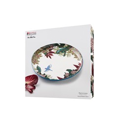 Блюдо, 36 см, керамика К, круглое, белое, Цветы и птица, Reminisce, 62864