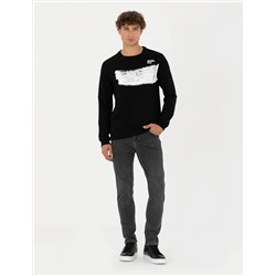 Siyah Regular Fit Sweatshirt