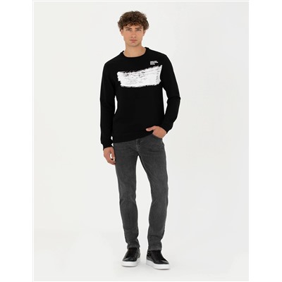 Siyah Regular Fit Sweatshirt