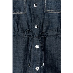 LINEN SHIRT WITH DRAWSTRING WAIST