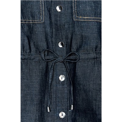 LINEN SHIRT WITH DRAWSTRING WAIST