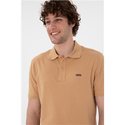 Erkek Regular Fit Polo Yaka Camel Basic Tişört