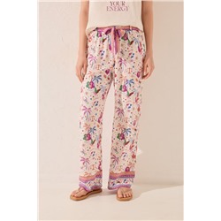 Pantalón largo estampado multicolor