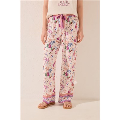 Pantalón largo estampado multicolor