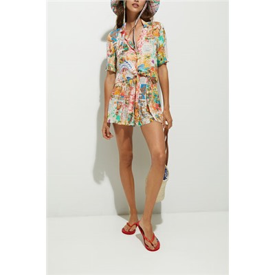Pantalón short hawaiano lúrex