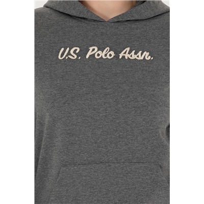 Kadın Antrasit Melanj Kapüşonlu Sweatshirt