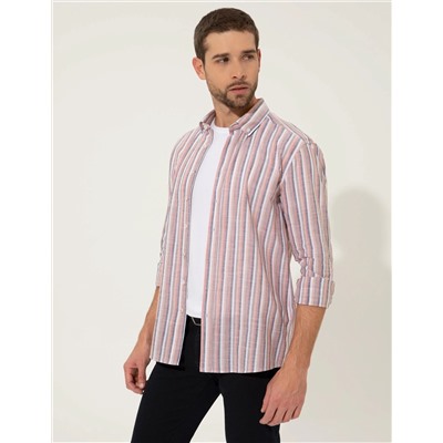Gül Kurusu Slim Fit Uzun Kollu Gömlek