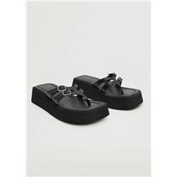 Sandalia piel plataforma -  Mujer | MANGO OUTLET Melilla