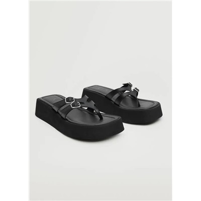 Sandalia piel plataforma -  Mujer | MANGO OUTLET Melilla