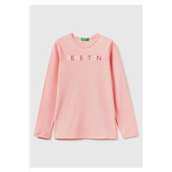 United Colors of Benetton Kız Çocuk 03Z Logo Baskılı T-Shirt Pembe 223A3I9WC10CX