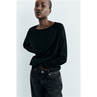 FINE KNIT FOIL SWEATER