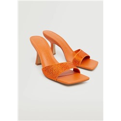 Sandalia tacón brillos -  Mujer | MANGO OUTLET Melilla