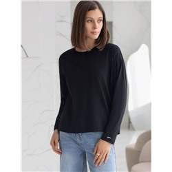 Базовый лонгслив из премиального хлопка с эластаном