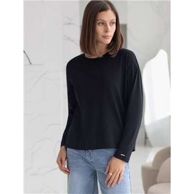 Базовый лонгслив из премиального хлопка с эластаном