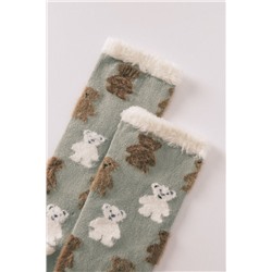 Calcetines largos print osos textura pelo