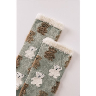 Calcetines largos print osos textura pelo